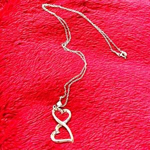 Sterling Double Open Heart Necklace